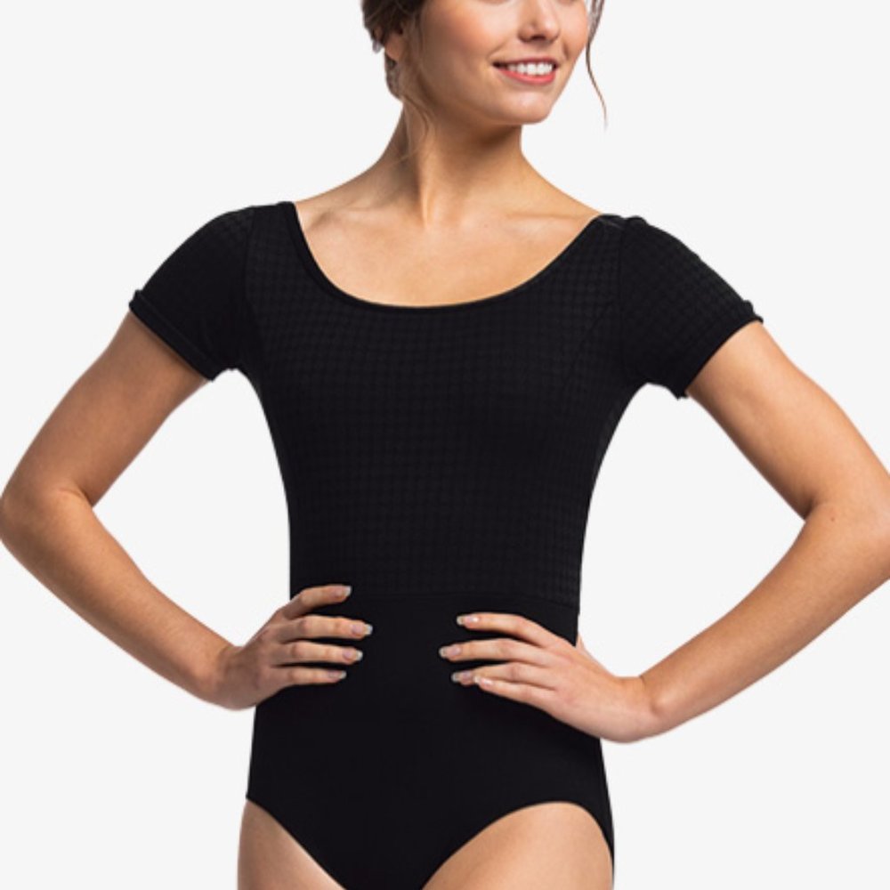 Ainsliewear Women's "Daria" Lace Short Sleeve Leotard
